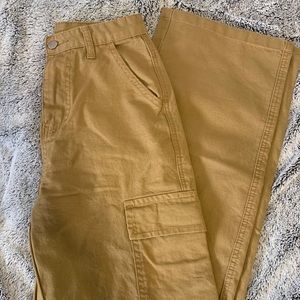 High waisted slant pocket cargo jeans